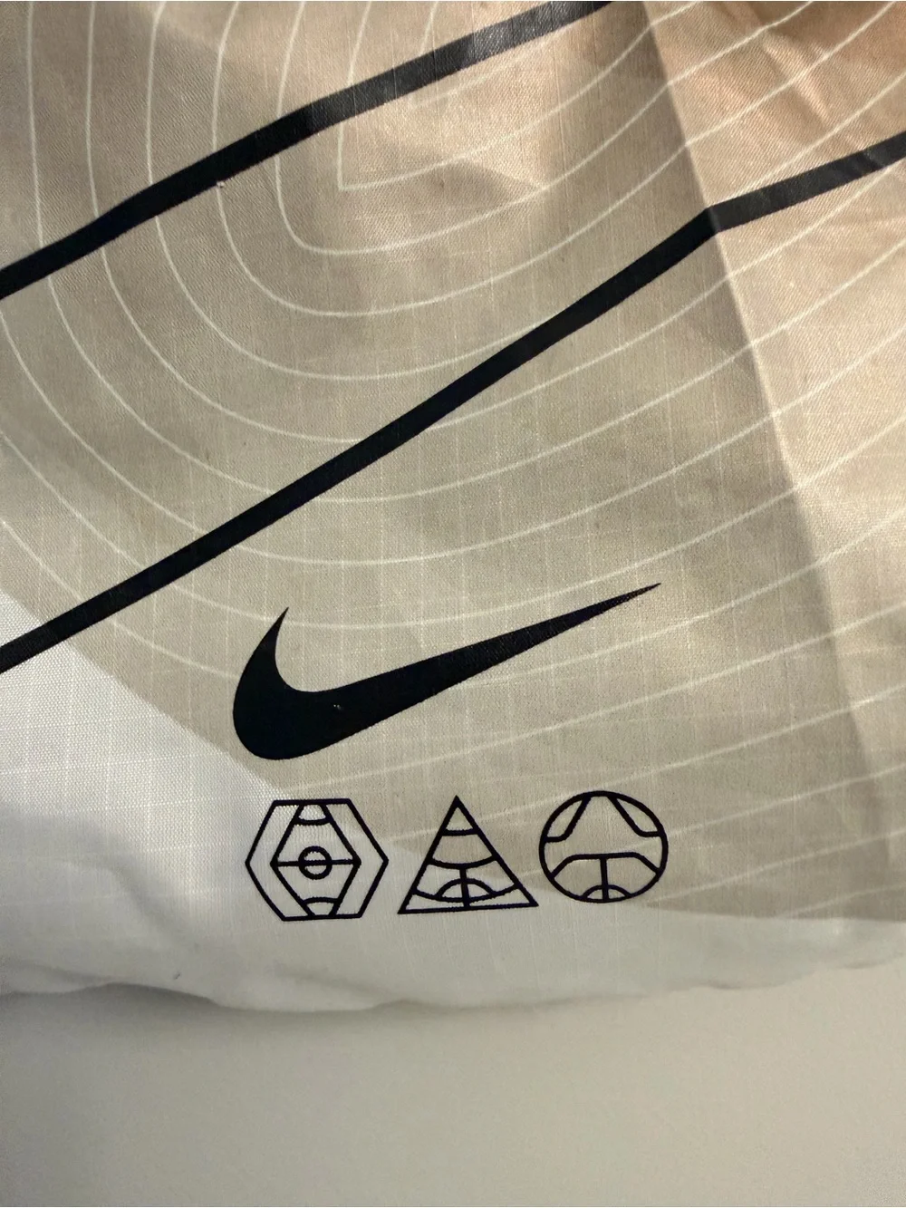 Nike Bronze, White and Black Drawstring Backpack